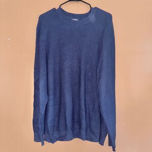 Free Assembly Men's Long Sleeve Knit Navy Blue Long Sleeve Shirt - Size 2XL